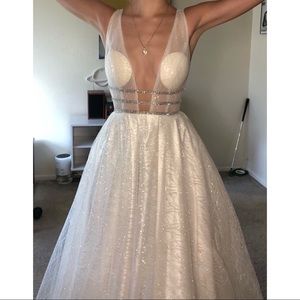 White A-Line Ballgown Wedding Dress